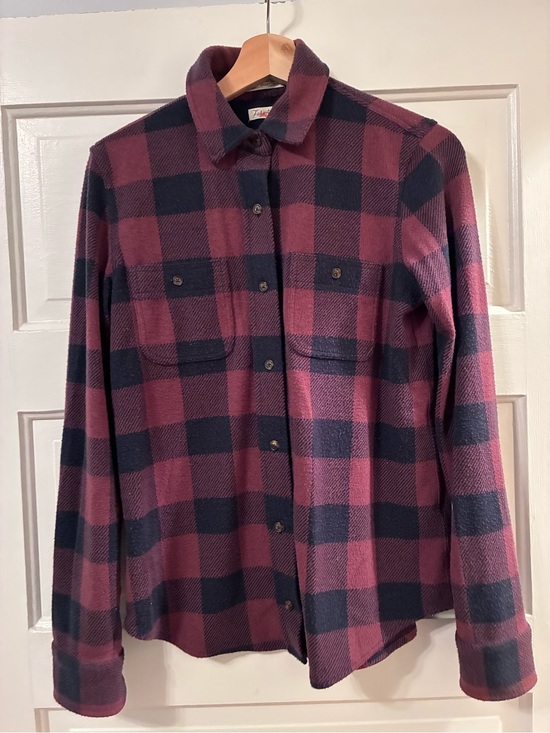 Faherty Tops - Faherty Legend™ Sweater Shirt  Burgundy/Navy Plaid Women’s XS